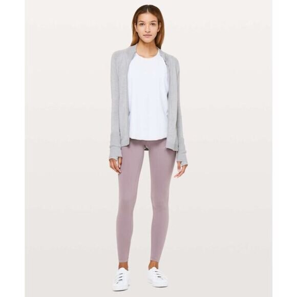 LULULEMON Time To Thrive Jacket Merino Wool Sz 4 Heathered Silver Drop - Picture 2 of 8